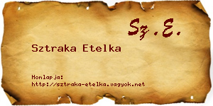 Sztraka Etelka névjegykártya
